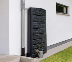 4rain Wandtank ExtraSLIM Stone Decor, 400 l Dunkelgrau