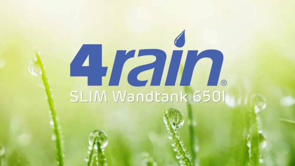 4rain Regentonnen & Zisternen - Wandtank Slim, 650 l Dunkelgrün