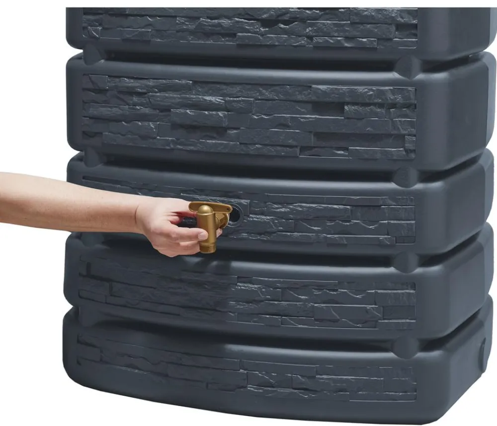 4rain Regentonnen & Zisternen > Wandtank Slim Stone Decor, 500 l