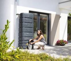 4rain Regentonnen & Zisternen > Wandtank Slim Stone Decor, 500 l