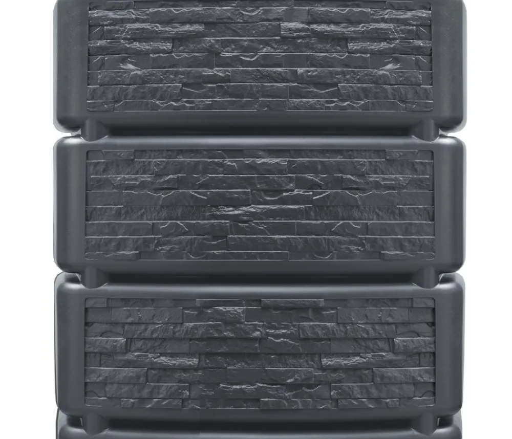 4rain Regentonnen & Zisternen > Wandtank Slim Stone Decor, 350 l, ca. B60/H184/T39 cm