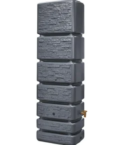 4rain Regentonnen & Zisternen > Wandtank Slim Stone Decor, 350 l, ca. B60/H184/T39 cm