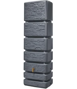 4rain Regentonnen & Zisternen > Wandtank Slim Stone Decor, 350 l, ca. B60/H184/T39 cm
