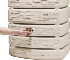 4rain Regentonnen & Zisternen - Wandtank Slim Stone Decor, 500 l Beige
