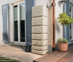 4rain Wandtank Slim Stone Decor, 350 l, ca. B60/H184/T39 cm Beige Sale