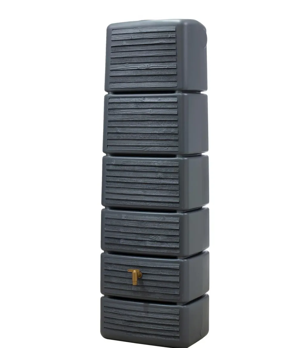 4rain Regentonnen & Zisternen > Wandtank Slim Wood Decor, 330 l