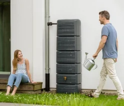 4rain Regentonnen & Zisternen > Wandtank Slim Wood Decor, 330 l