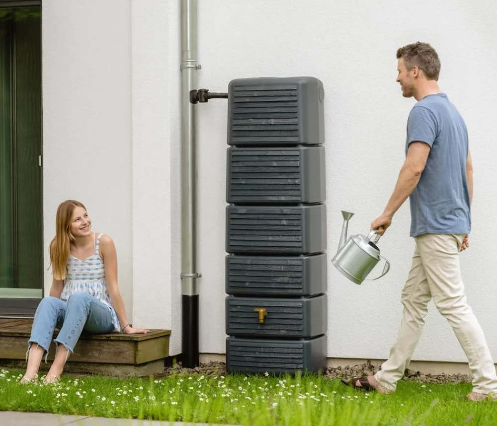 4rain Regentonnen & Zisternen > Wandtank Slim Wood Decor, 330 l