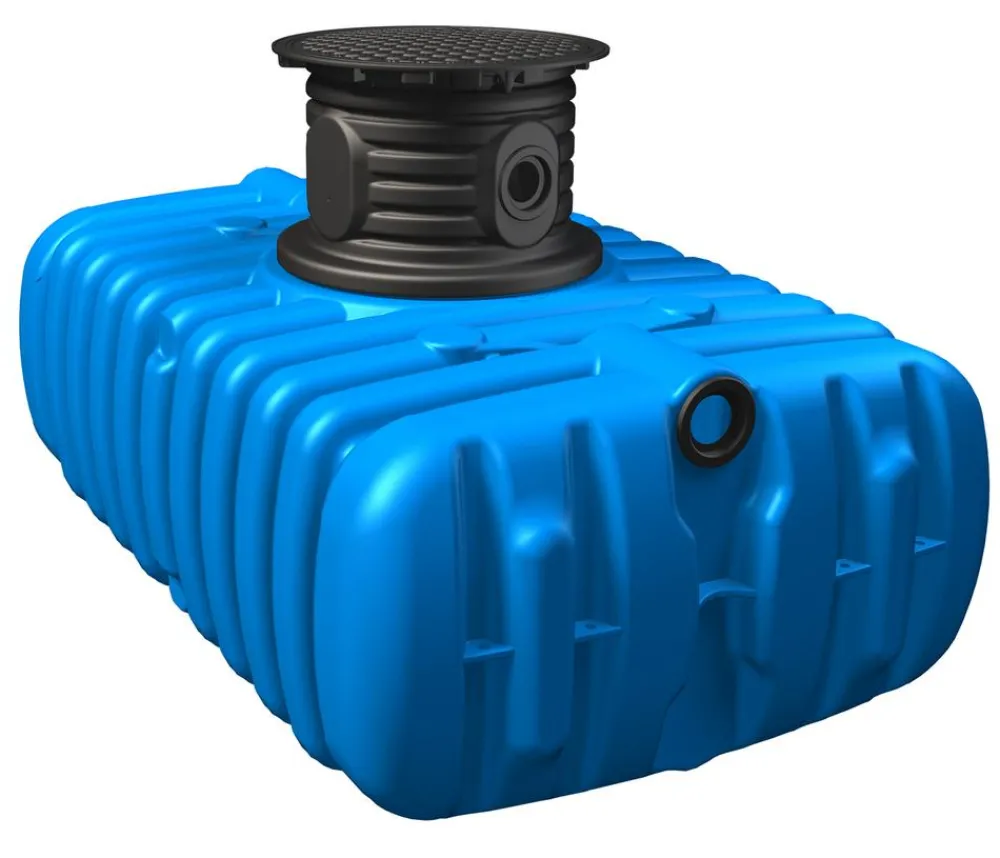 4rain Regentonnen & Zisternen - Zisterne FLAT Flachtank-Paket Garten-Comfort, begehbar Blau