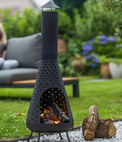 RedFire Feuerstellen - Feuerstelle Napa, Ø35/H108 cm Schwarz