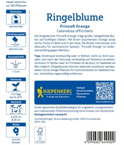 Nebelung/Kiepenkerl Blumensamen - Ringelblume Prinzeß , Saatgut von Kiepenkerl Orange