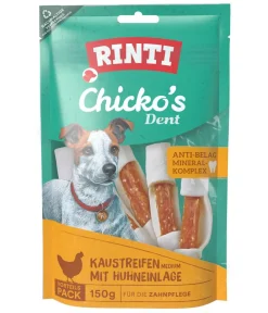 Rinti Hundeleckerlies|Funktionelle Leckerlies - Hundenack Chicko' Dent Kautreifen it Huhneinlage, ediu, 150 g