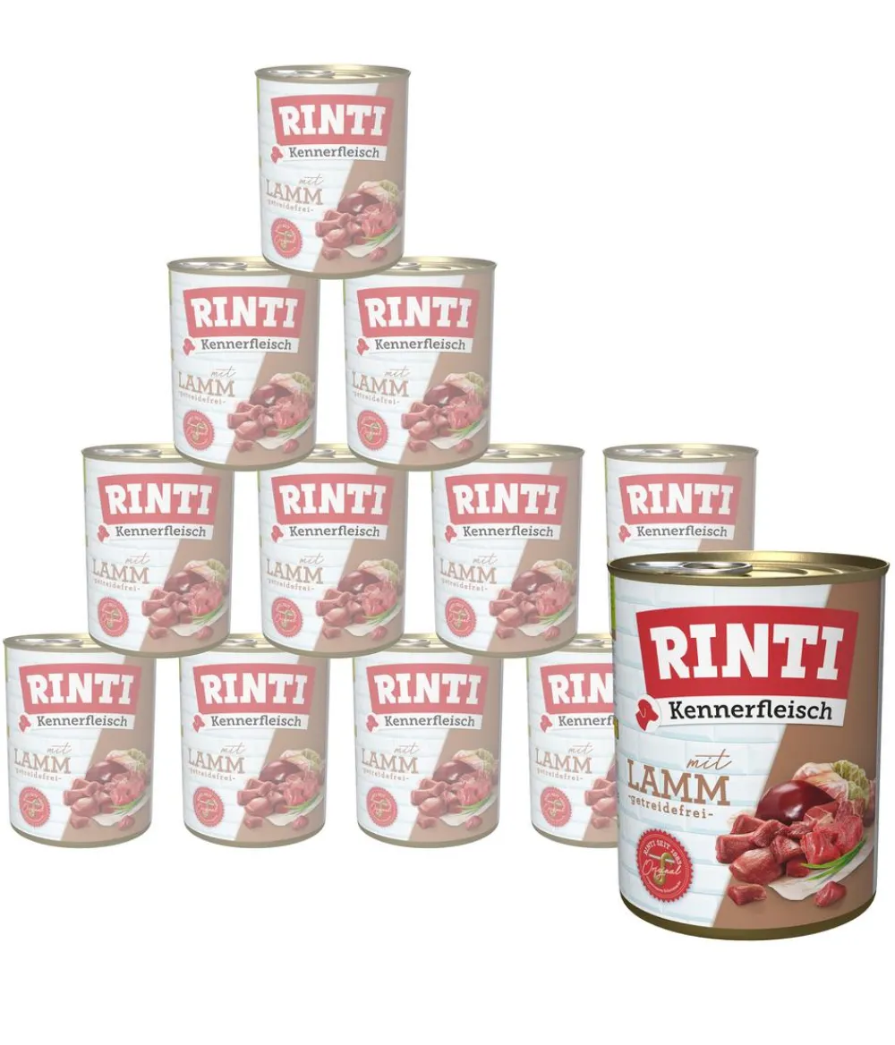Rinti Nassfutter Hund - Kennerfleisch Nassfutter für Hunde, 12 x 800 g