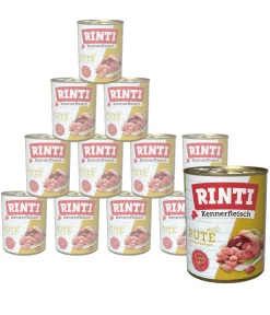 Rinti Nassfutter Hund - Kennerfleisch Nassfutter für Hunde, 12 x 800 g