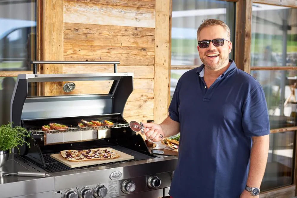 Rösle Grillzubehör - Rößle Pizzastein rechteckig, 42 x 30 x 1,5 cm Beige