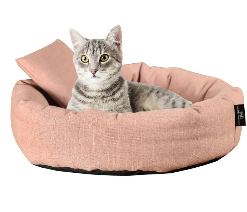 Rohrschneider Hundebetten & Körbe|Katzenbetten & Katzenkissen - ® Kucheine Bue, rund Zartrosa