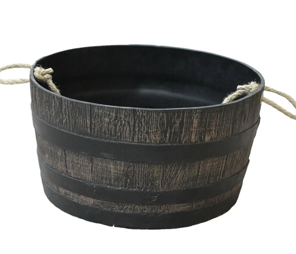 Roto Kunststoff-Fass Mambo mit Griff, rund, , ca. Ø59/H30 cm Braun Outlet