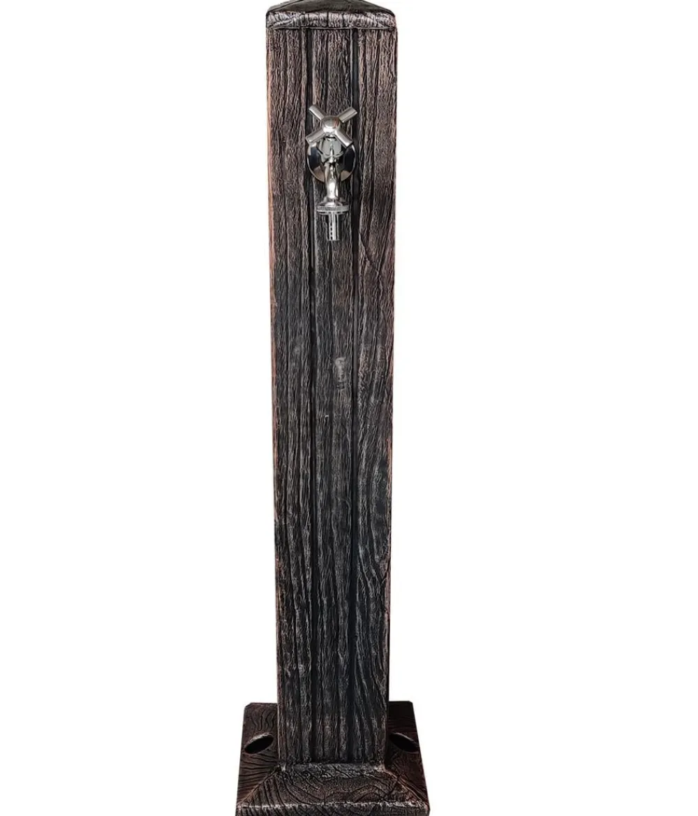 Roto Kunststoff-Wasserzapfsäule Zeus komplett, ca. H93 cm Dunkelbraun Hot