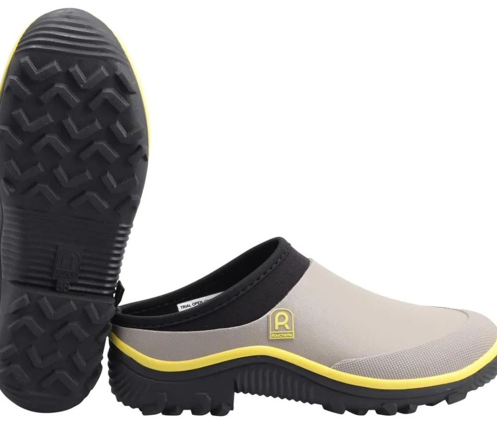 Rouchette Clog Trial Open Taupe Sale