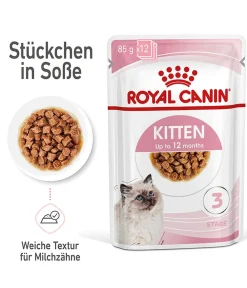 ROYAL CANIN® Nassfutter Katze > Nassfutter für Katzen Kitten in Soße, 12 x 85 g