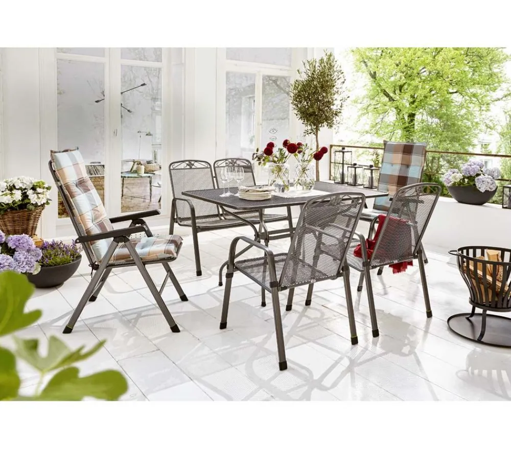 Royal Garden Streckmetall-Gartentisch, ca. B145/H74/T90 cm Grau Clearance