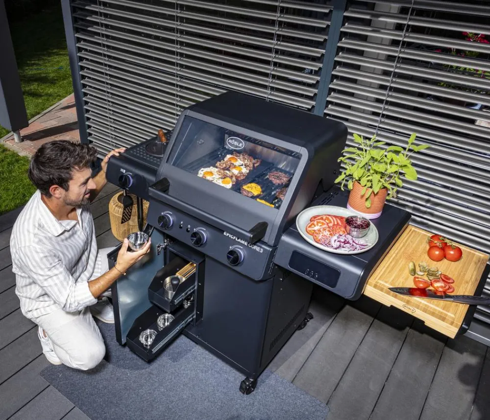 Rösle Gasgrills - Gasgrill Epicflame Core 3 50 mbar, ca. B119/H127/T61 cm Schwarz