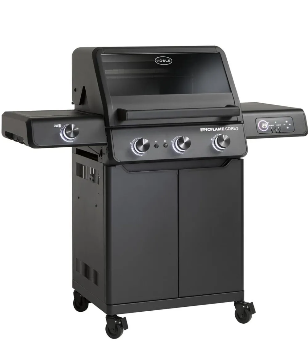 Rösle Gasgrills - Gasgrill Epicflame Core 3 50 mbar, ca. B119/H127/T61 cm Schwarz