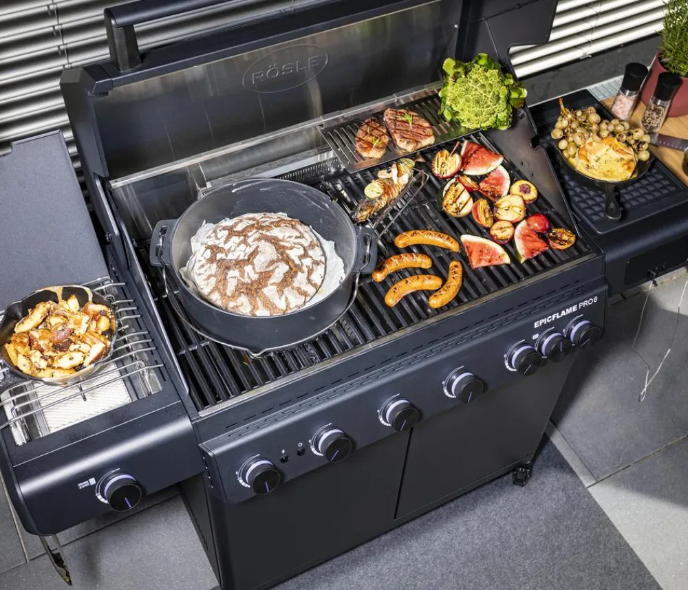 Rösle Gasgrill Epicflame Pro 6 50bar, ca. B119/H157/T61,5 cm Schwarz Sale