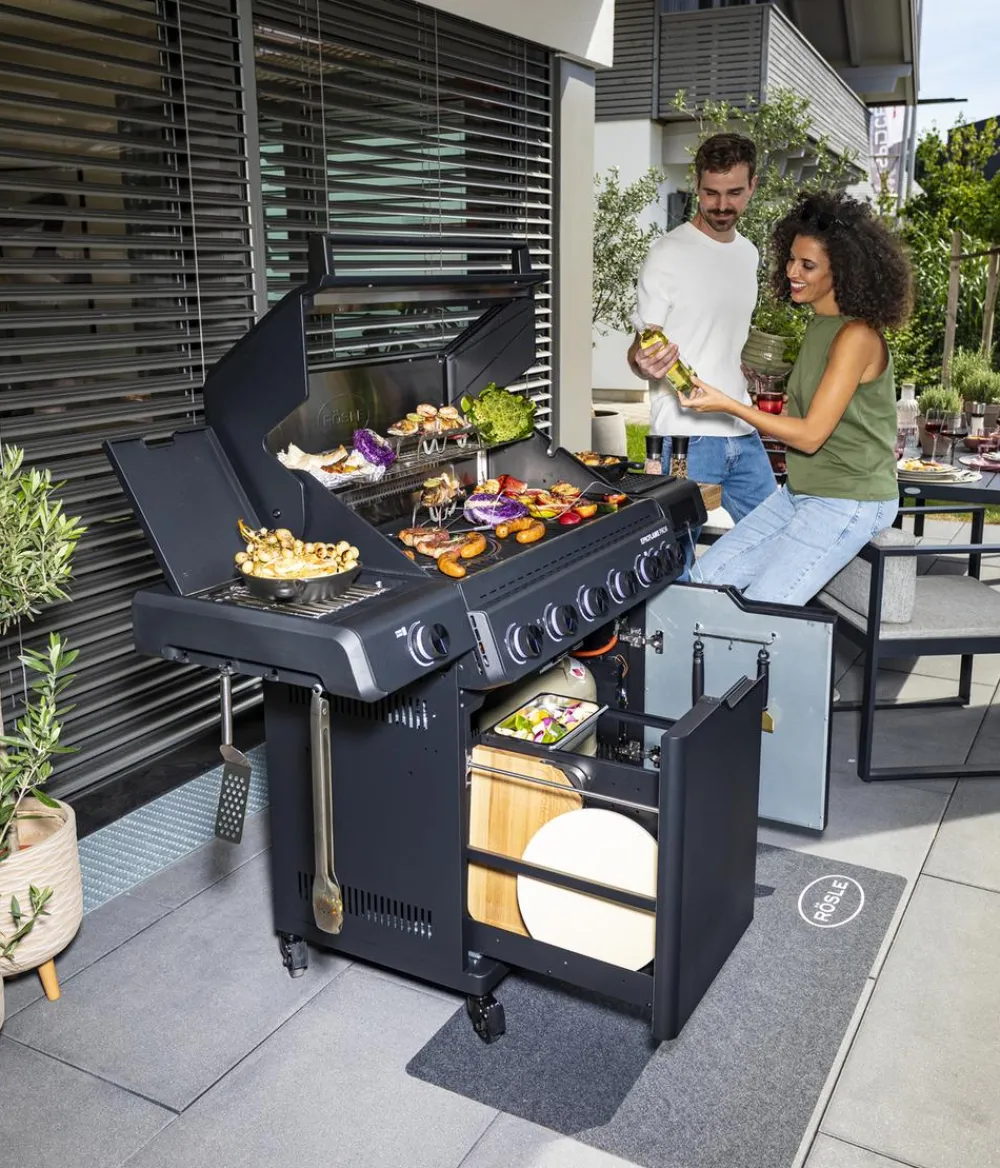 Rösle Gasgrill Epicflame Pro 6 50bar, ca. B119/H157/T61,5 cm Schwarz Sale
