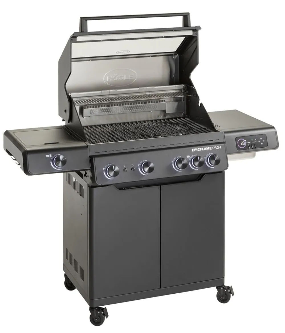 Rösle Gasgrills - Gasgrill Epicflame Pro 4 50 mbar, ca. B119/H138/T61 cm Schwarz