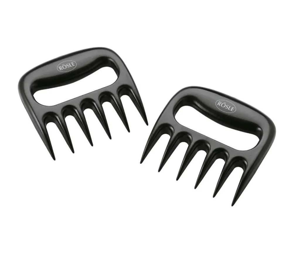 Rösle Grillbesteck & -Handschuhe|Grillzubehör - Pulled Pork Gabeln, 2er-Set Schwarz