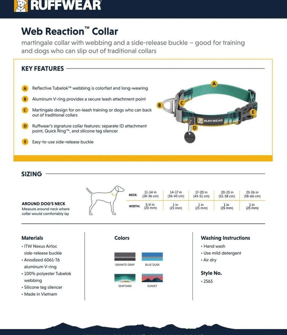 RUFFWEAR® Hundehalsbänder & Geschirre - Hundehaband Web Reaction™ Grau