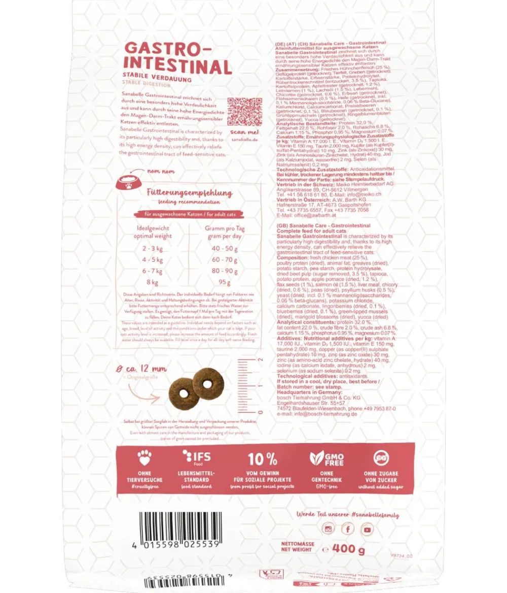 Sanabelle® Trockenfutter Katze - Care Trockenfutter für Katzen Gastrointestinal Adult, Geflügel