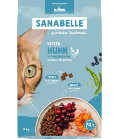 Sanabelle® Trockenfutter Katze - Life Trockenfutter für Katzen Kitten, Huhn & Preiselbeeren