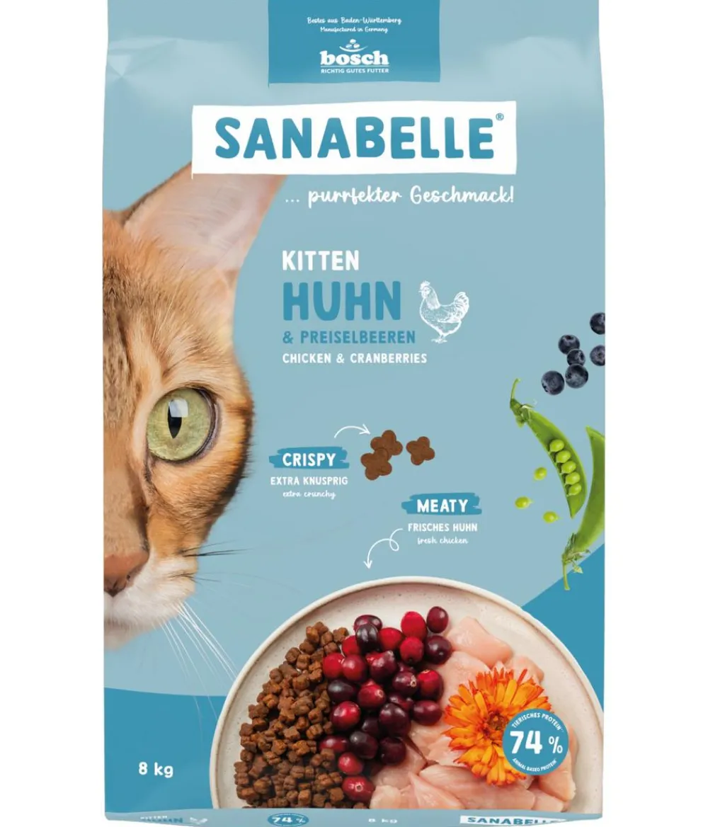 Sanabelle® Trockenfutter Katze - Life Trockenfutter für Katzen Kitten, Huhn & Preiselbeeren