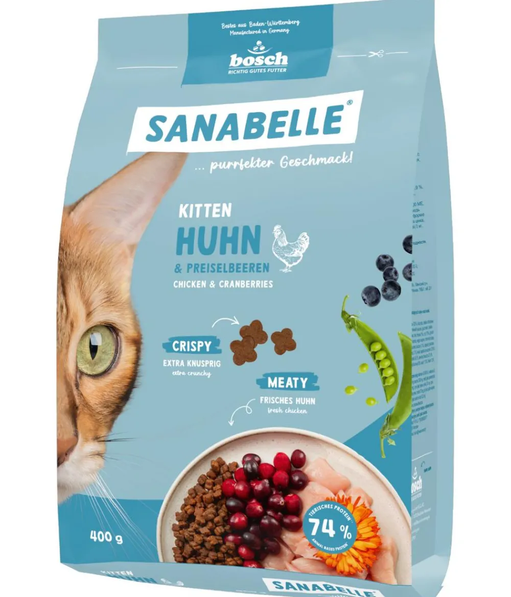 Sanabelle® Trockenfutter Katze - Life Trockenfutter für Katzen Kitten, Huhn & Preiselbeeren