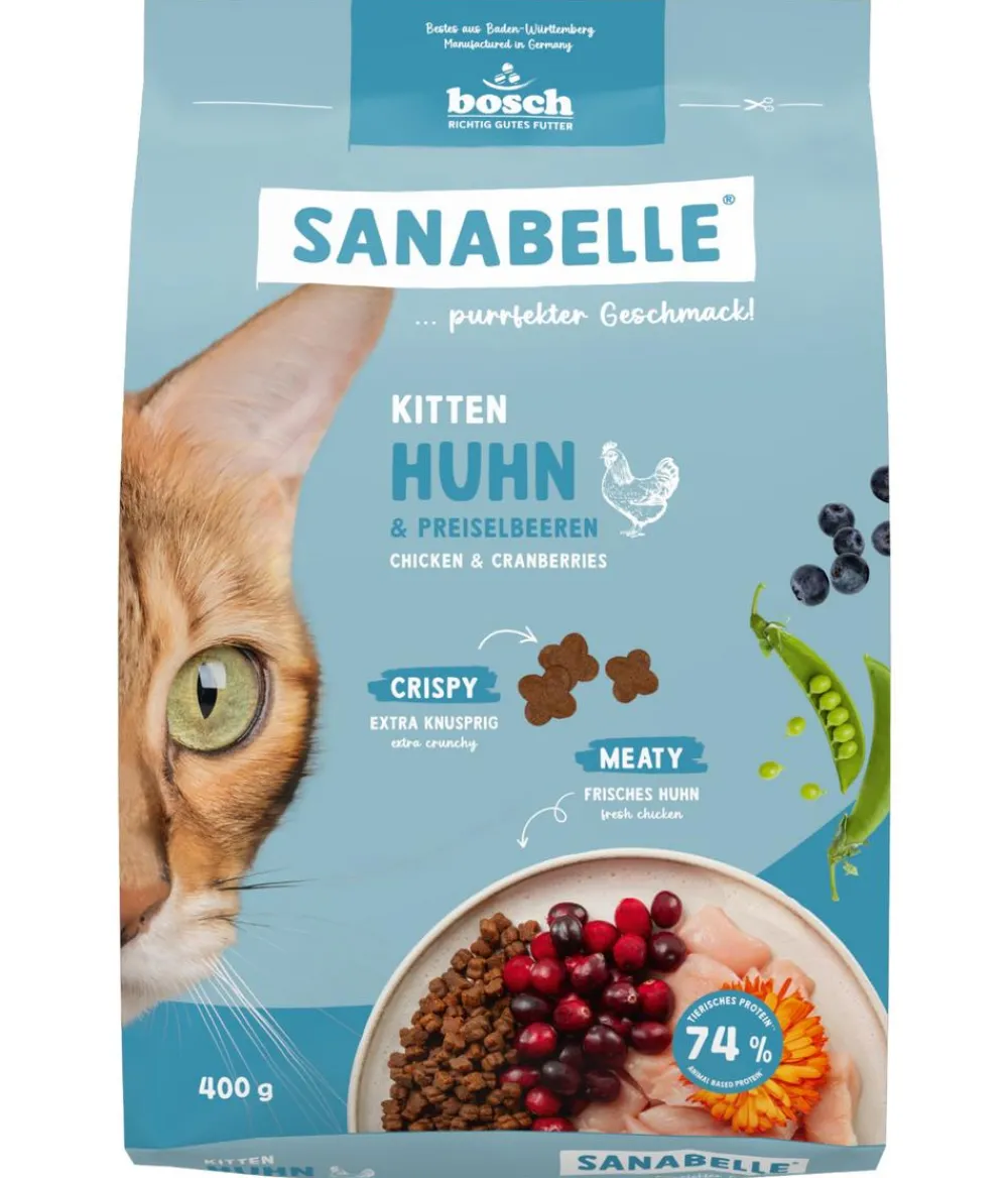 Sanabelle® Trockenfutter Katze - Life Trockenfutter für Katzen Kitten, Huhn & Preiselbeeren