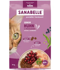 Sanabelle® Trockenfutter Katze - Life Trockenfutter für Katzen Senior, Huhn & Preiselbeeren