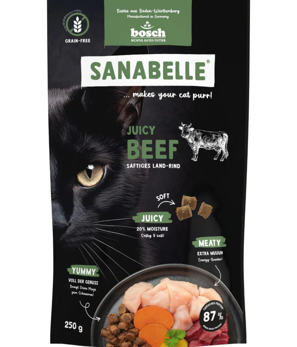 Sanabelle® Trockenfutter Katze - Trockenfutter für Katzen Adult, Juicy Land-Rind