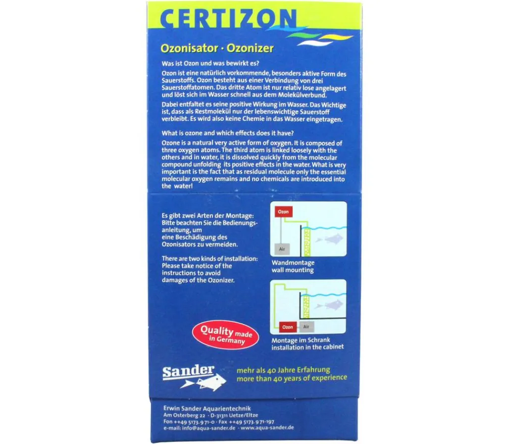 Sander Mehr Pflege & Technik - Aquarientechnik Ozonisator Certizon
