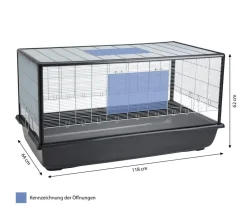 Savic Nagerkäfige - Nagerheim Aura, ca. B118/H62/T64 cm Schwarz