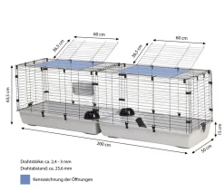 Savic Nagerkäfige - Nagerheim Cubix 200, , ca. B200/H63,5/T50 cm Grau