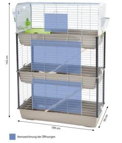 Savic Nagerkäfige > Nagerkäfig Caesar Triple, /, ca. B100/H143T50 cm