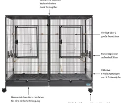 Savic Vogelkäfige & Volieren|Nagerkäfige > Nager- und Vogelheim Tasmania 120, ca. B120/H107/T65 cm