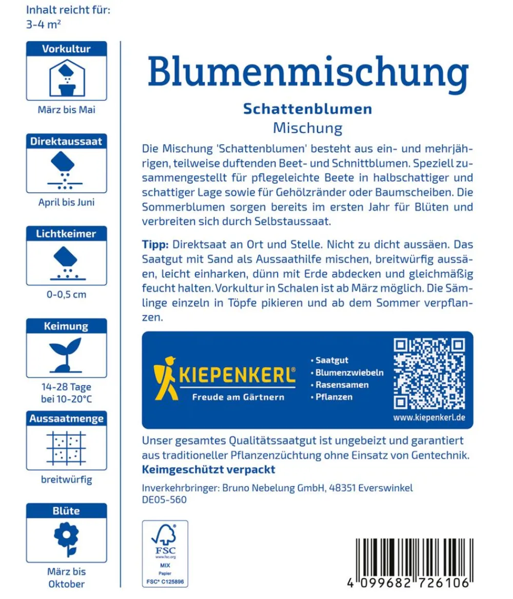 Nebelung/Kiepenkerl Blumensamen - Schattenblumen Mix, Saatgut von Kiepenkerl