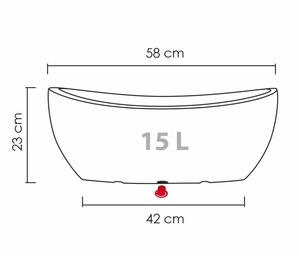Scheurich Kunststoff-Jardiniere Wave Globe, oval, ca. B58/H23/T24 cm Grau Sale