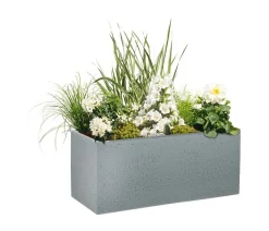 Scheurich Pflanzkübel & Blumenkästen - Kunststoff-Kasten C-Cube Long, rechteckig Grau