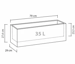 Scheurich Pflanzkübel & Blumenkästen - Kunststoff-Kasten C-Cube Long, rechteckig Grau