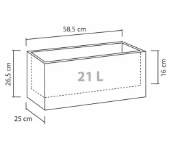 Scheurich Pflanzkübel & Blumenkästen - Kunststoff-Kasten C-Cube Long, rechteckig Schwarz