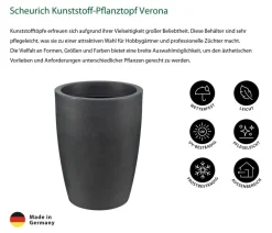 Scheurich Vasen|Blumentöpfe & Übertöpfe > Kunststoff-Pflanztopf Verona, rund, -granit